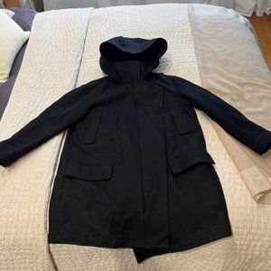 All Saints Balck Hooded Coat Women Size S